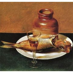 Still Life with Jug and Fish Painting Reproduction