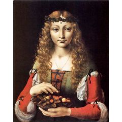 Girl with Cherries Painting Reproduction