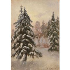 Winter Forest Painting Reproduction