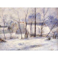 Winter Landscape, Effect of Snow, also known as Snow at Vaugirard, II Painting Reproduction