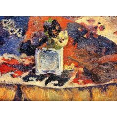 Flowers and Carpet, also known as Pansies Painting Reproduction