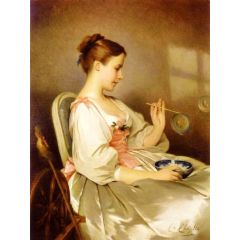 Blowing Bubbles Painting Reproduction