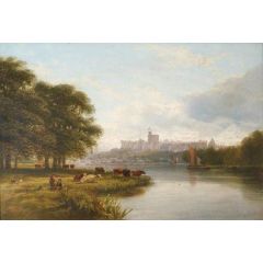 View of Windsor Castle from the River Painting Reproduction