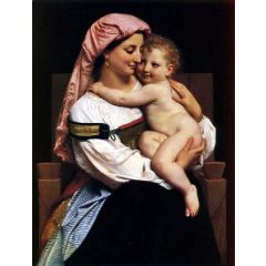 Woman of Cervara and Her Child Painting Reproduction