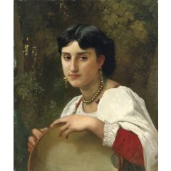 Italian Woman with Tambourine, also known as L’Italienne au tambourin Painting Reproduction