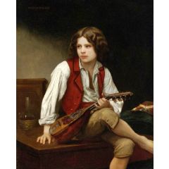 An Italian with a Mandoline Painting Reproduction