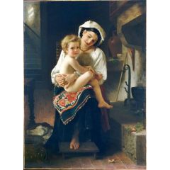 Young Mother Gazing at Her Child Painting Reproduction