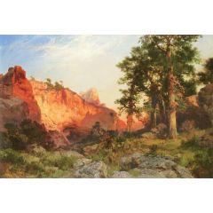 Red Rock, Arizona(also known as Coconino Pines and Cliff, Arizona) Painting Reproduction