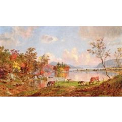 Greenwood Lake in the Autumn Painting Reproduction