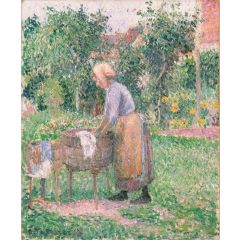 A Washerwoman at Eragny Painting Reproduction