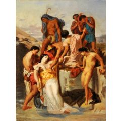 Zenobia Found by Shepherds on the Banks of the Araxes (study) Painting Reproduction