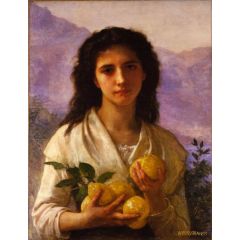 Girl Holding Lemons Painting Reproduction