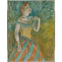 Singer in Green Painting Reproduction