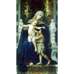 The Virgin, Baby Jesus and Saint John the Baptist Painting Reproduction