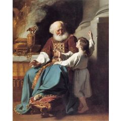 Samuel Reading to Eli the Judgments of God Upon Eli’s House Painting Reproduction