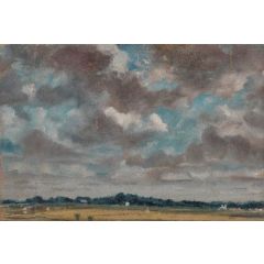 Extensive Landscape with Grey Clouds Painting Reproduction