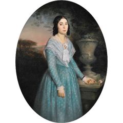 Portrait of Marie-Célina Brieu Painting Reproduction