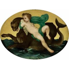 Emile Pereire’s Hotel, Putti on a Gryffon Painting Reproduction