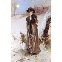 Portrait of a Woman in a Black Hat Painting Reproduction