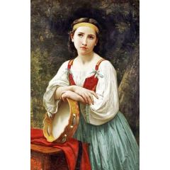 Gypsy Girl with a Basque Drum (small version) Painting Reproduction