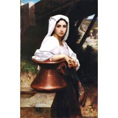 Italian Girl Drawing Water Painting Reproduction