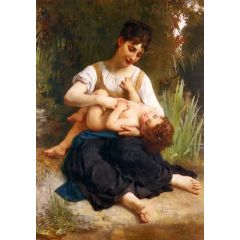 The Joys of Motherhood(also known as Girl Tickling a Child) Painting Reproduction