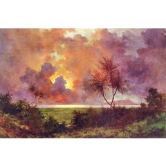 Sunrise over Diamond Head Painting Reproduction
