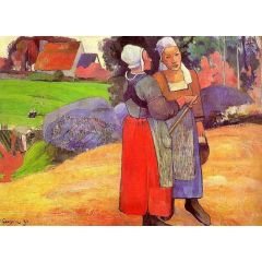Two Breton Peasants on the Road Painting Reproduction
