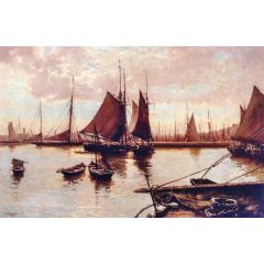 Harbor Scene Painting Reproduction