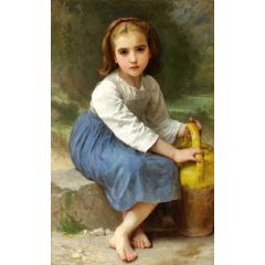 Young Girl with a Water Jug Painting Reproduction