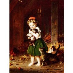 A Handful of Kittens Painting Reproduction