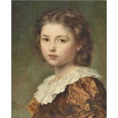 Portrait of a Young Girl Painting Reproduction