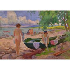 On the Beach Painting Reproduction