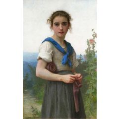 The Little Knitter Painting Reproduction