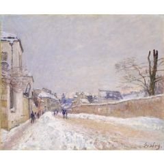 Rue Eugene Moussoir at Moret: Winter Painting Reproduction