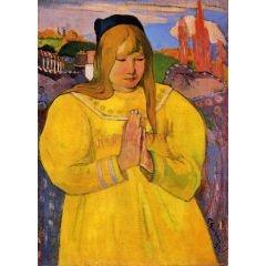 Breton Woman in Prayer Painting Reproduction