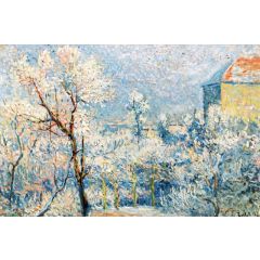 The Garden in the Snow, Rue Cortot Painting Reproduction
