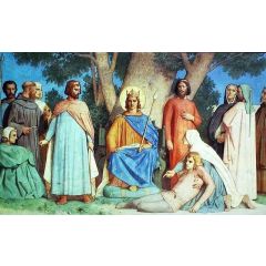 Life of Saint-Louis 01 - Saint Louis Rendering Justice Painting Reproduction