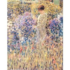 Lady in a Garden Painting Reproduction