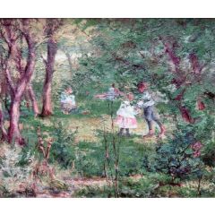 Spring, Children Playing Painting Reproduction