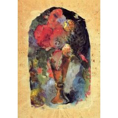 Vase of Flowers, after Delacroix Painting Reproduction
