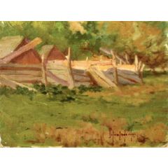 Pig Pen in Mrs. Randall’s Yard, Southampton, L.I. Painting Reproduction