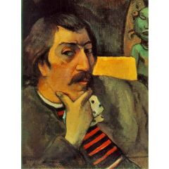 Portrait of the Artist with the Idol Painting Reproduction