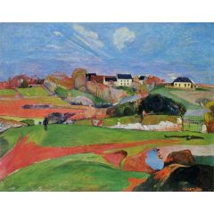 Fields at le Pouldu Painting Reproduction