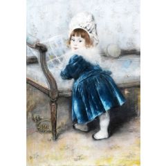 Girl Reading Painting Reproduction
