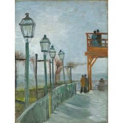 Terrace and Observation Deck at the Moulin de Blute-fin, Montmartre Painting Reproduction