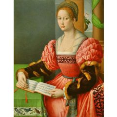 Woman with Music Painting Reproduction