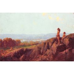 Landscape with Indian Scouts Painting Reproduction