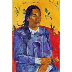 Vahine no te Tiare, also known as Woman with a Flower Painting Reproduction