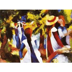 Girls under Trees Painting Reproduction